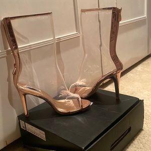 Rose Gold Clear Boots